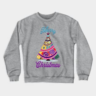 Merry Christmas Abstract Tree design Crewneck Sweatshirt